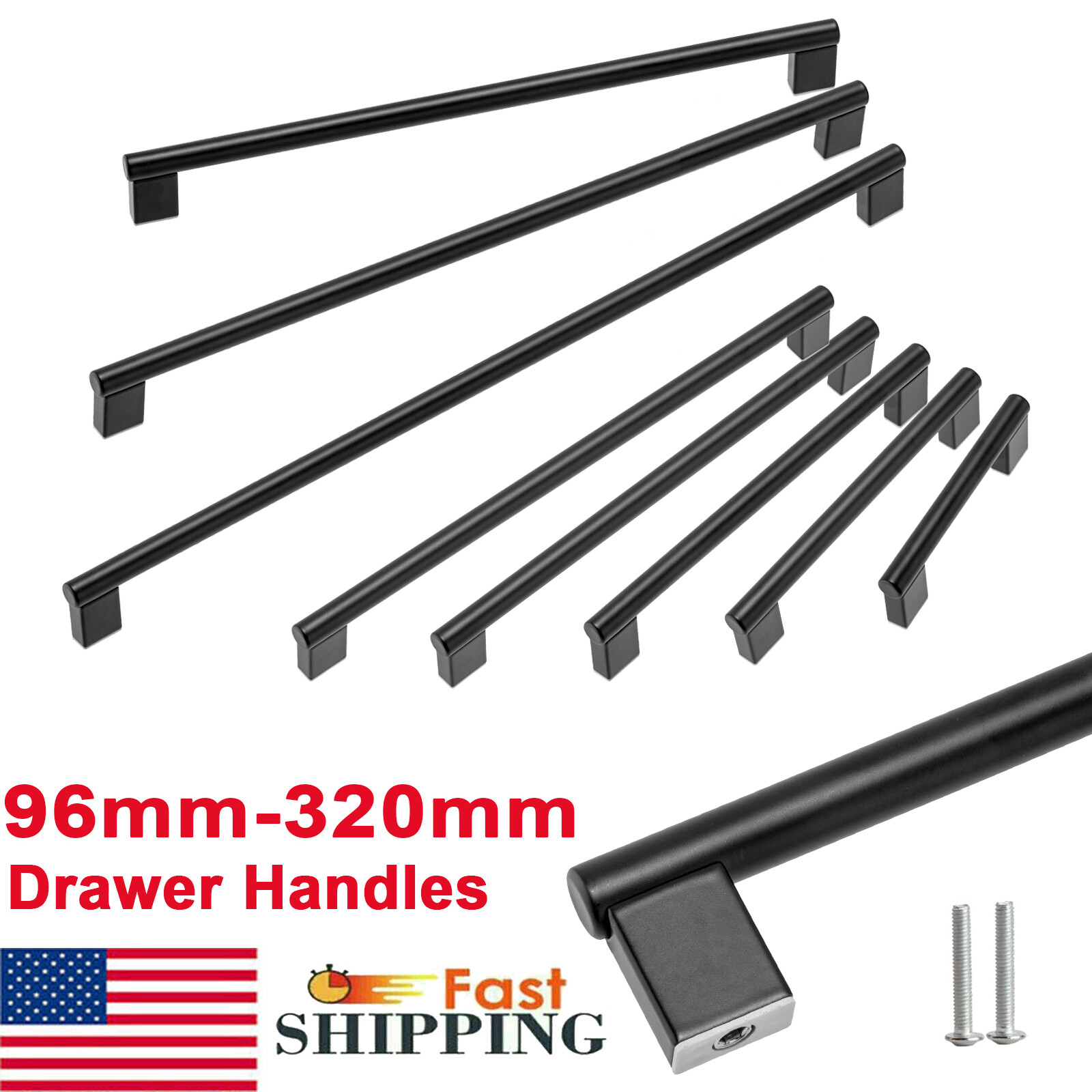 1-30Pack Kitchen Cabinet Pulls Drawer T Bar Handles Matte Black Stainless Steel gallery