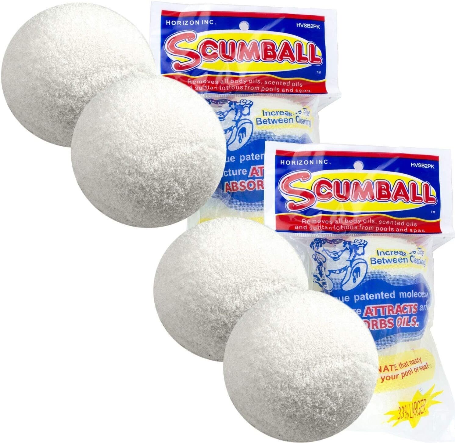 Scumball Surface Oil Absorber Removes Scum Oils from Pool Spa 4 pk Floating Ball gallery