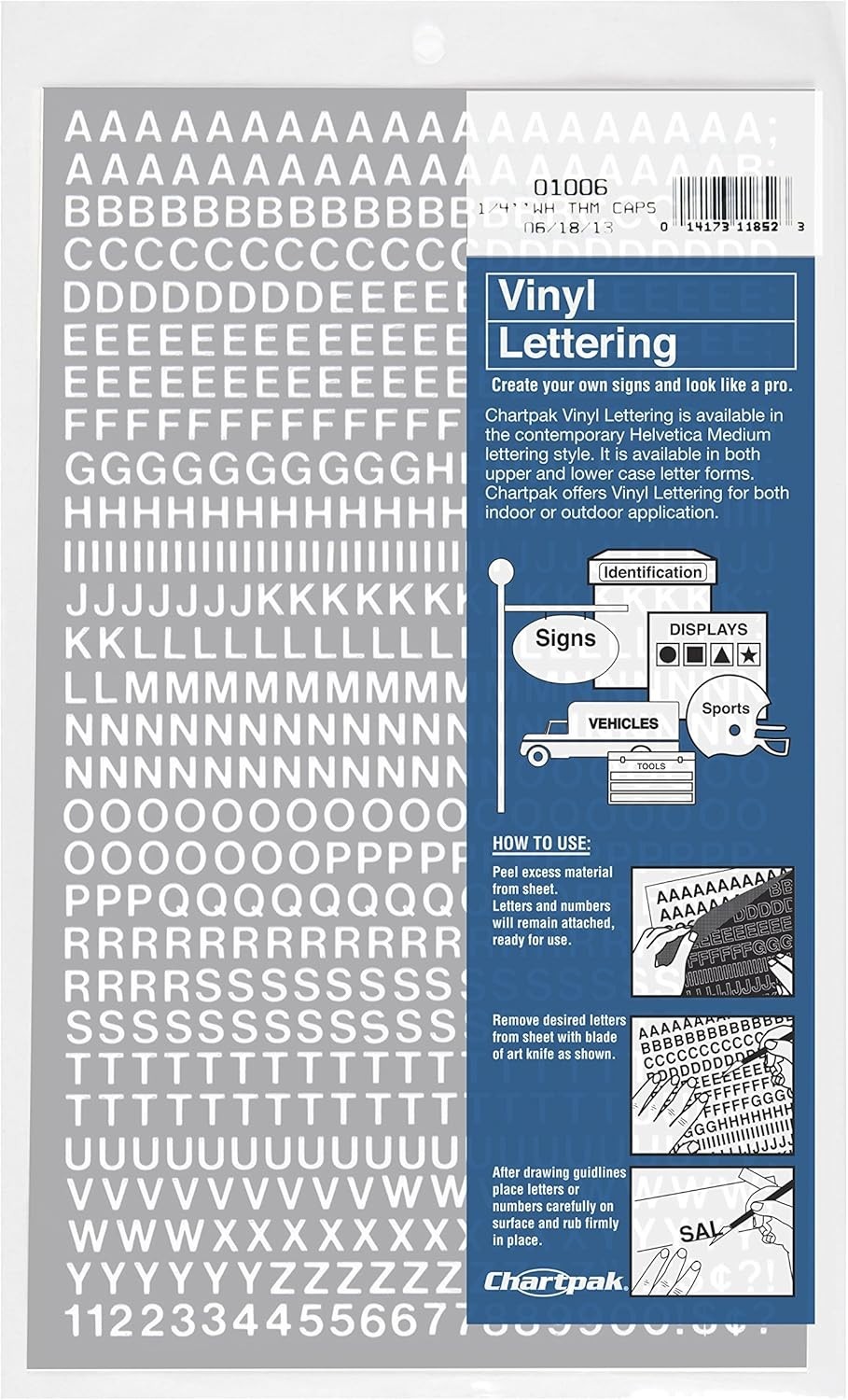 Water-Resistant Self-Adhesive Capital Letters & Numbers - 1/4" High, 610 Pack gallery