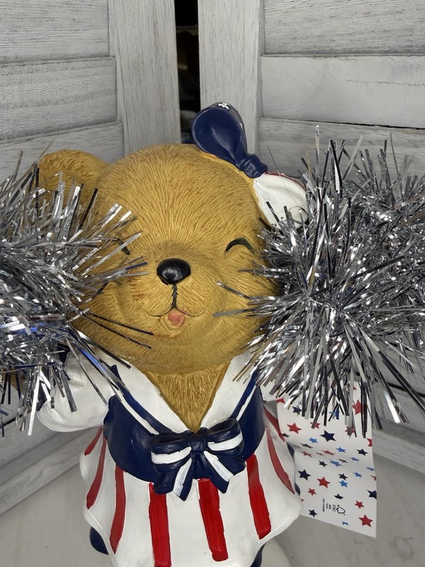 ❤️🤍💙NWT Stars & Stripes Americana Cheerleader Teddy Bear Figure gallery