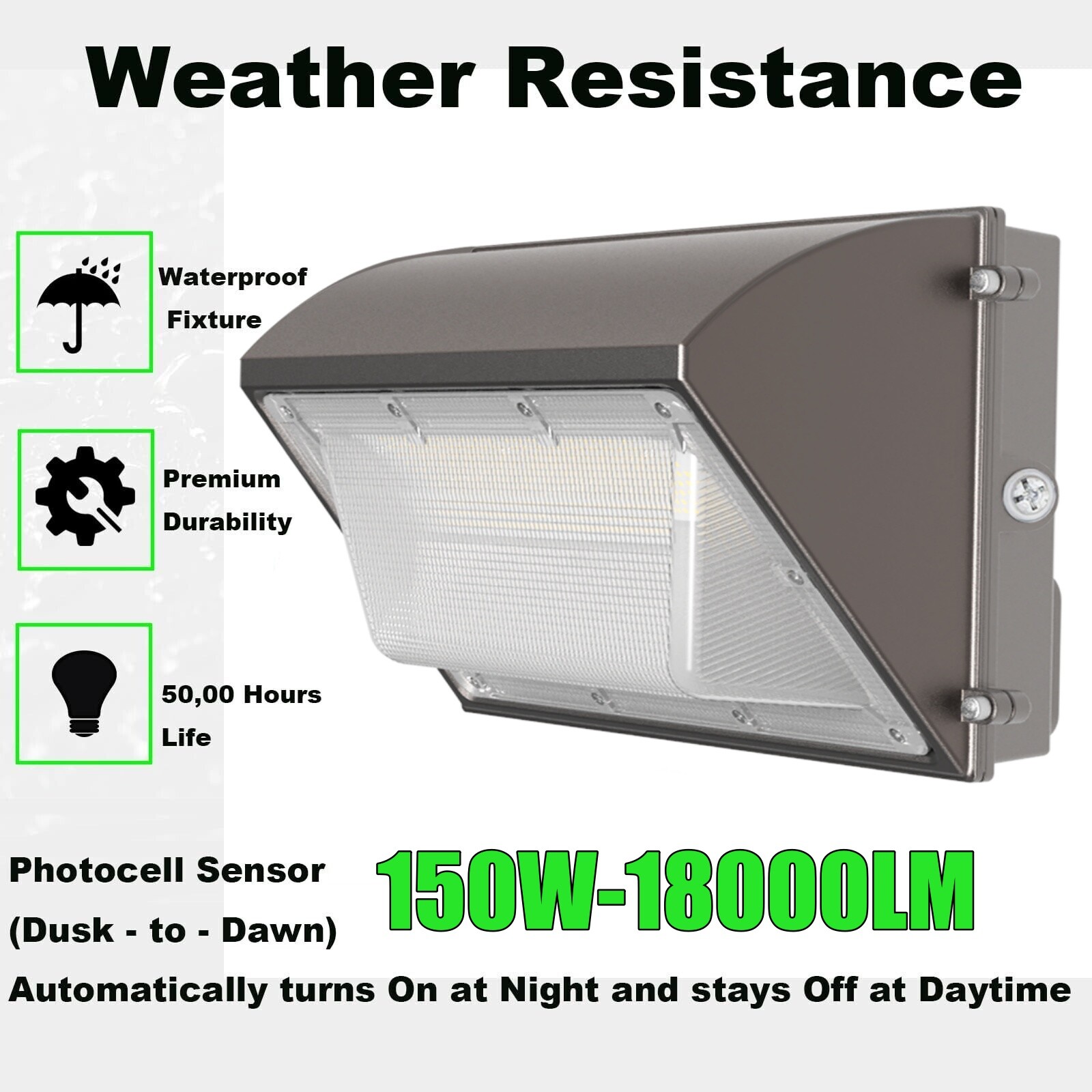 150Watt - 18000LM LED Wall Pack Light,Outdoor Commercial and Industrial Lighting gallery