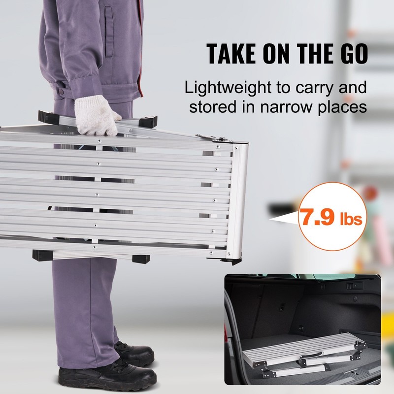Folding Work Platform, 330 lbs Load Capacity, Aluminum Drywall Stool Ladder, Hea gallery