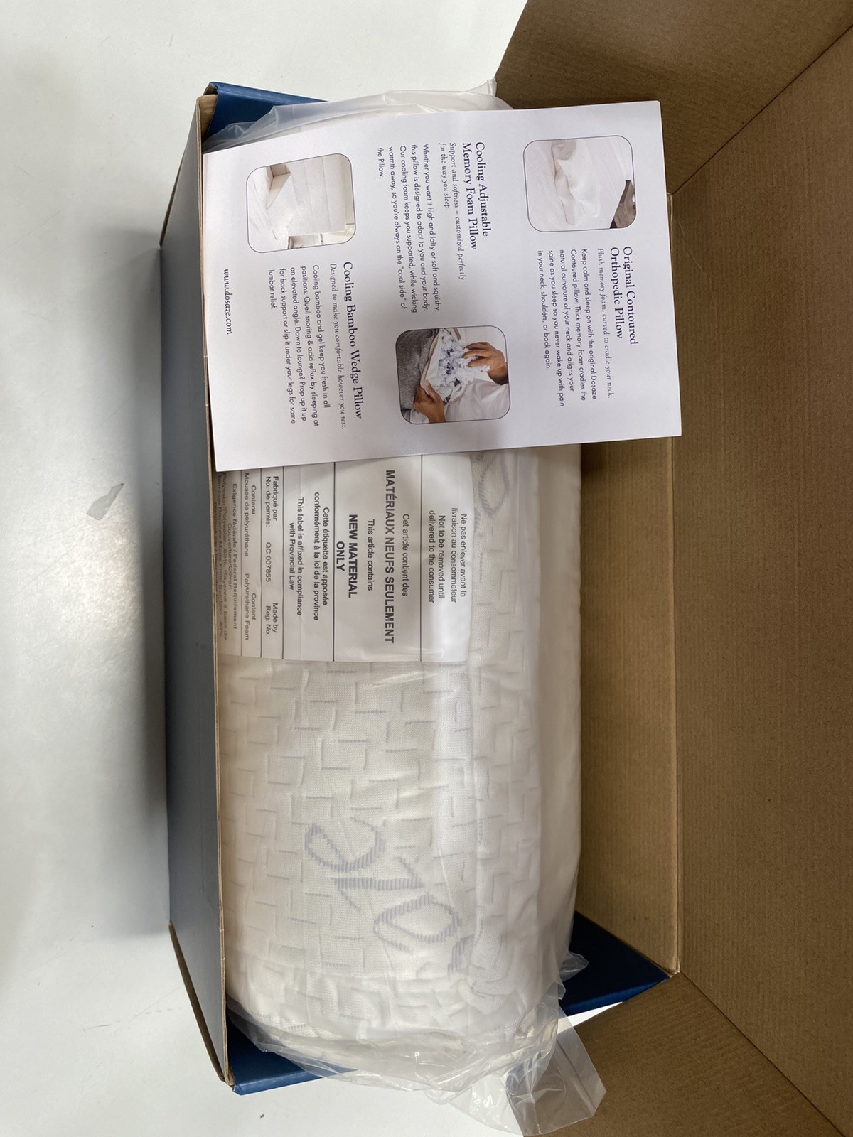 Dosaze Contoured Orthopedic Pillow Standard Size - New Open Box gallery