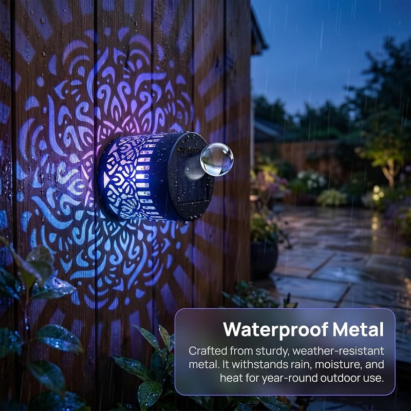 Color Changing Solar Mandala Projection Outdoor Decor Lights gallery