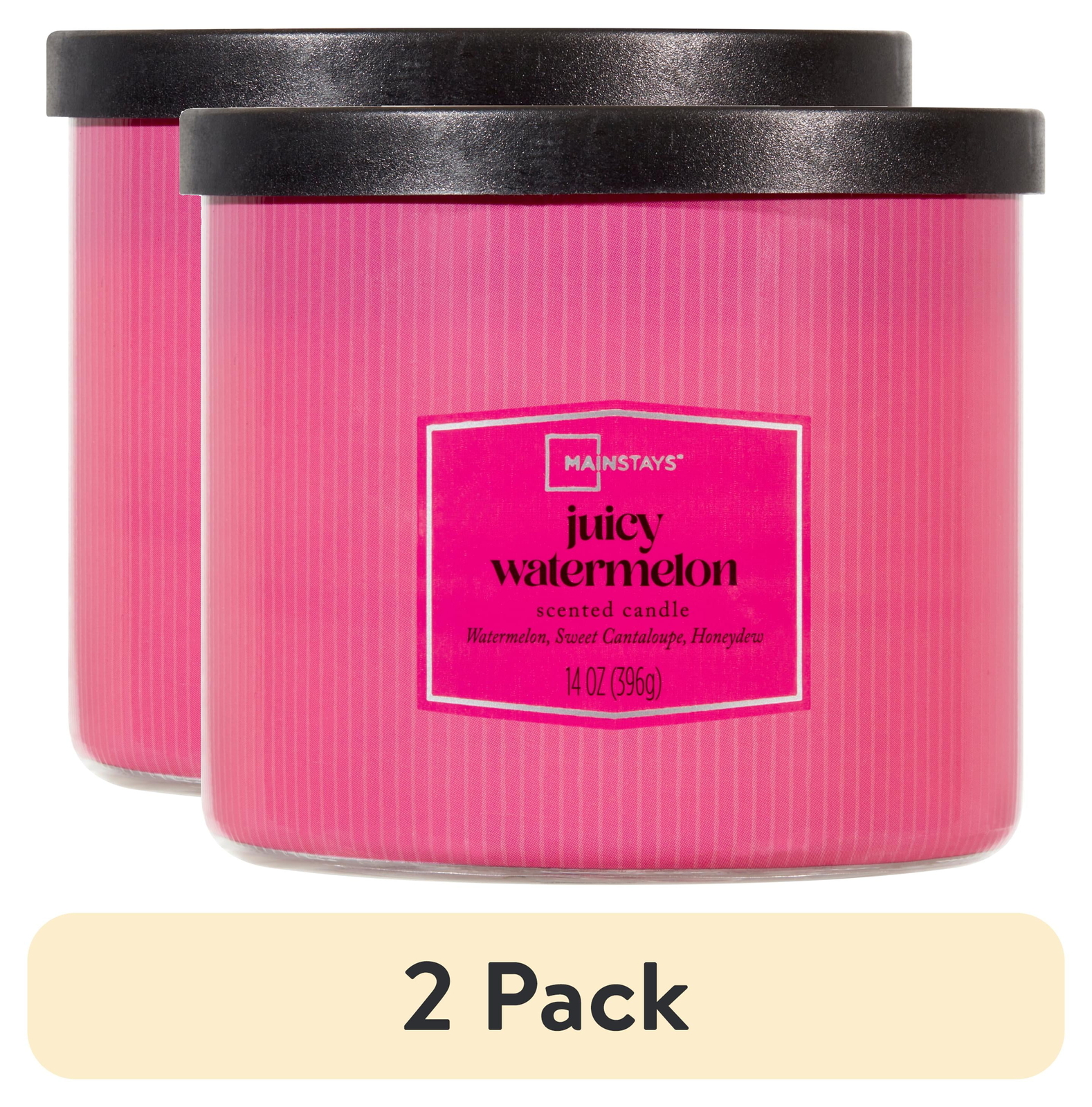 (2 pack) 3-Wick Textured Wrapped Juicy Watermelon Scented Candle, 14 oz gallery