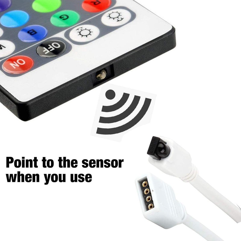 Key LED Strip Lights IR Remote Controller DC 12V 2A Power Supply 5050 3528 gallery