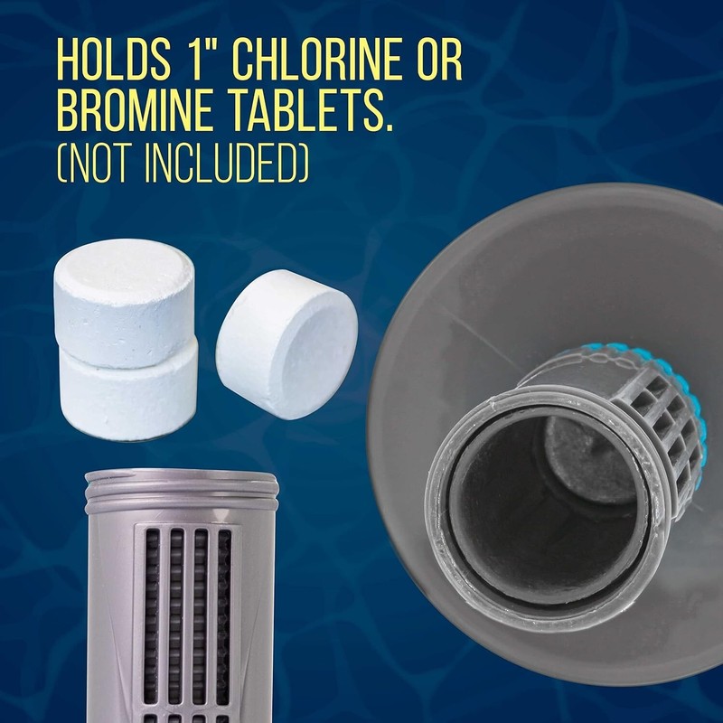 Floating Chlorine Bromine Dispenser 1" Tablets 13 Flow Settings for Pools gallery