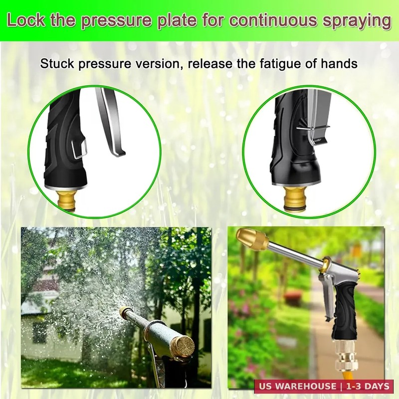 Heavy garden hose nozzle - adjustable spray mode high-pressure rotary spray gun, gallery