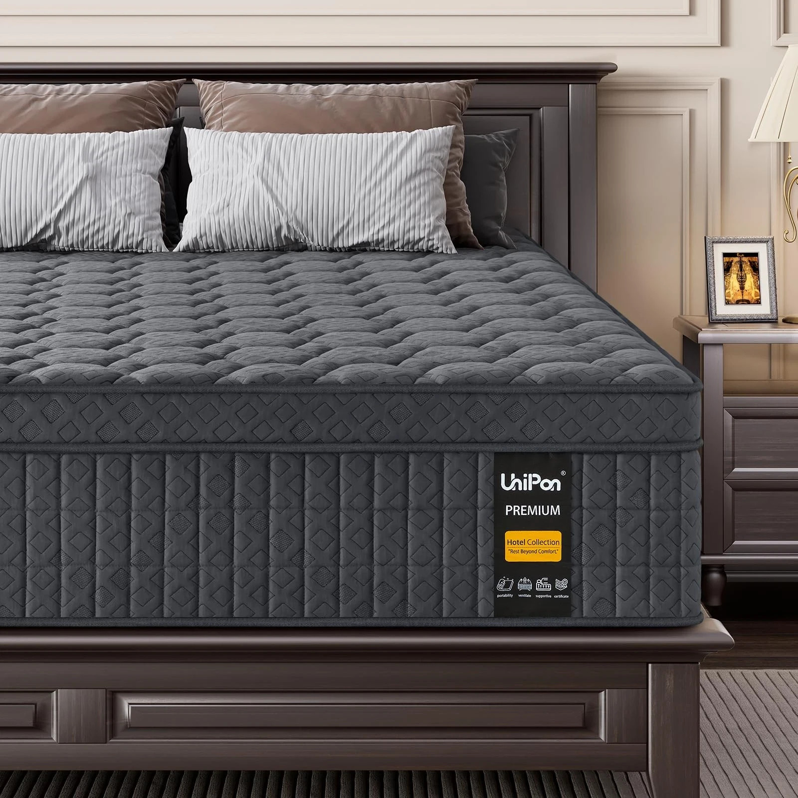 Firm Queen Size 14 Inch Hybrid Mattress in a Box Fiberglass Free Lumbar Support gallery