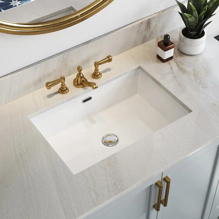 24'' Rectrangle Undermount Vitreous Ceramic Lavatory Vanity Bathroom Sink White gallery