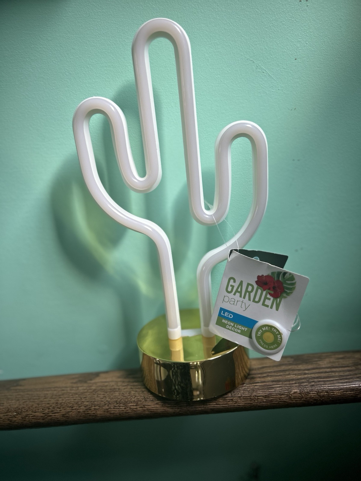 NEON Green Cactus LED Garden Party Light Decor Back Yard, Bar, Man Cave gallery