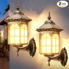 Solar Wall Lantern Lights Outdoor with 3 Lighting Modes, IP44 Waterproof 2 Pack gallery