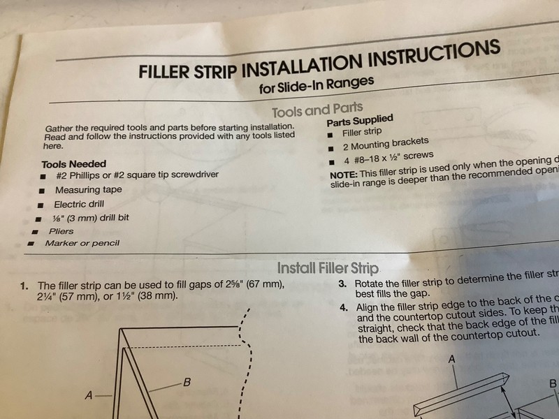 Whirlpool W10113901A Triangular Filler Strip Stainless Steel Trim OEM gallery