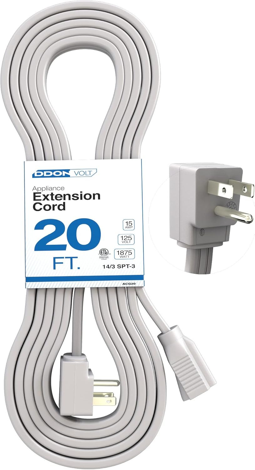 Appliance Extension Cord - 20ft Heavy Duty Gray Extension Wire for Air Condition gallery