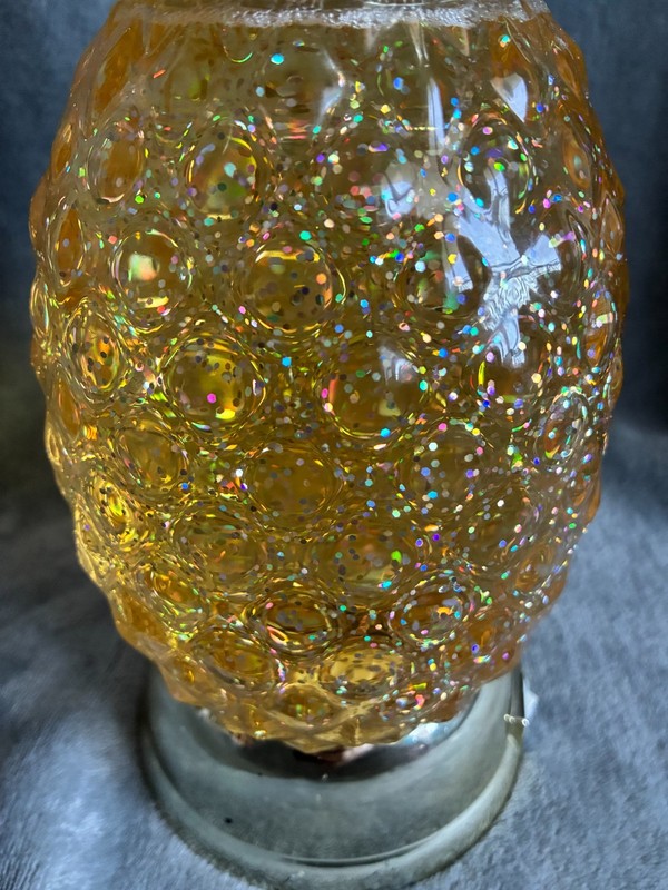 Bath & Body Works Pineapple Glitter Pedestal Candle Holder Lightup Gold Tropical gallery