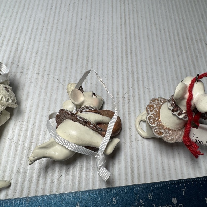 Gingerbread Baking Mice Mouse with Cake and Cookie Ornaments 3 Assorted, Mult... gallery