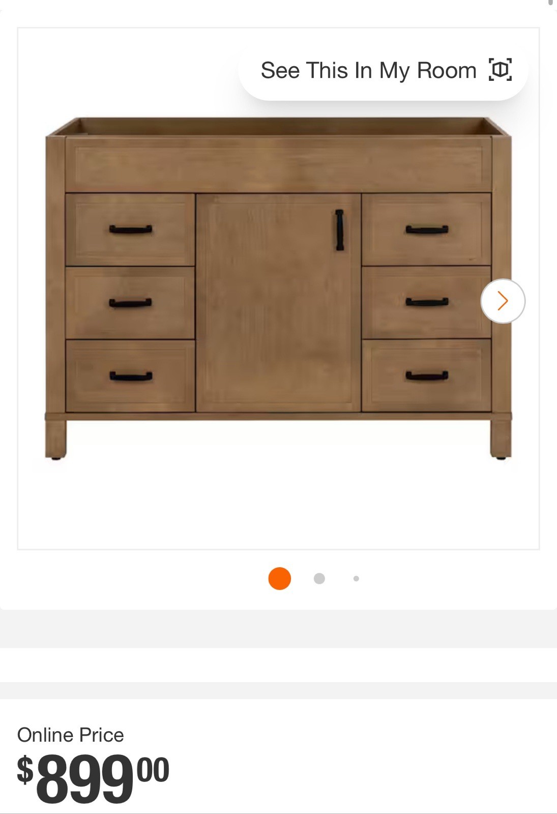 BRAND NEW! WindSome 48in Bath Vanity Cabinet Without Top In Sand -SHIP AVAILABLE gallery