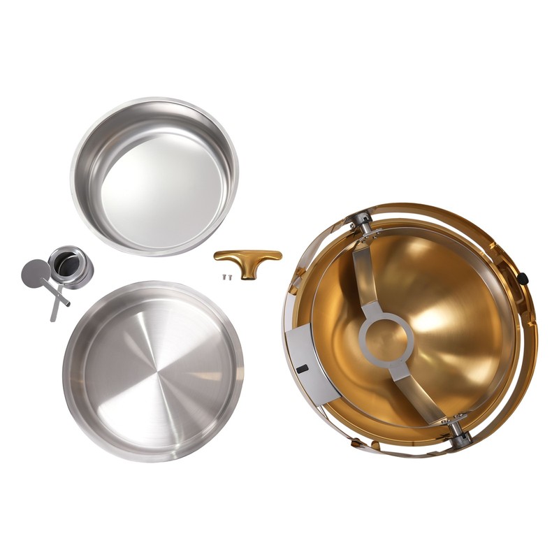 9L Round Chafing Dish Buffet Warmer, 201 Stainless Steel, Easy Access Lid gallery