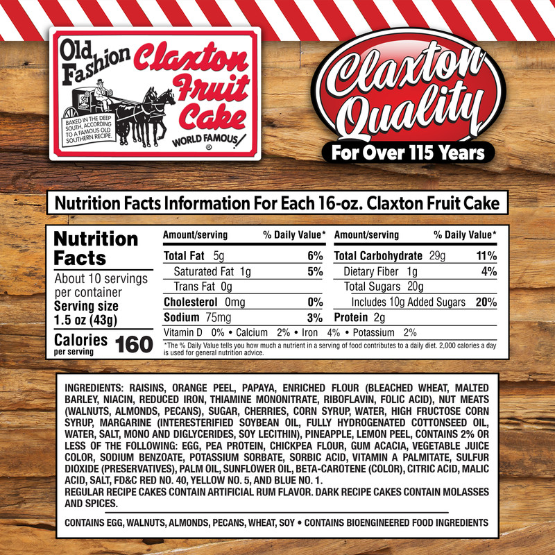 Claxton Fruit Cake 3-1 Lb. DARK - Shipped Direct From Claxton Bakery, Inc. gallery