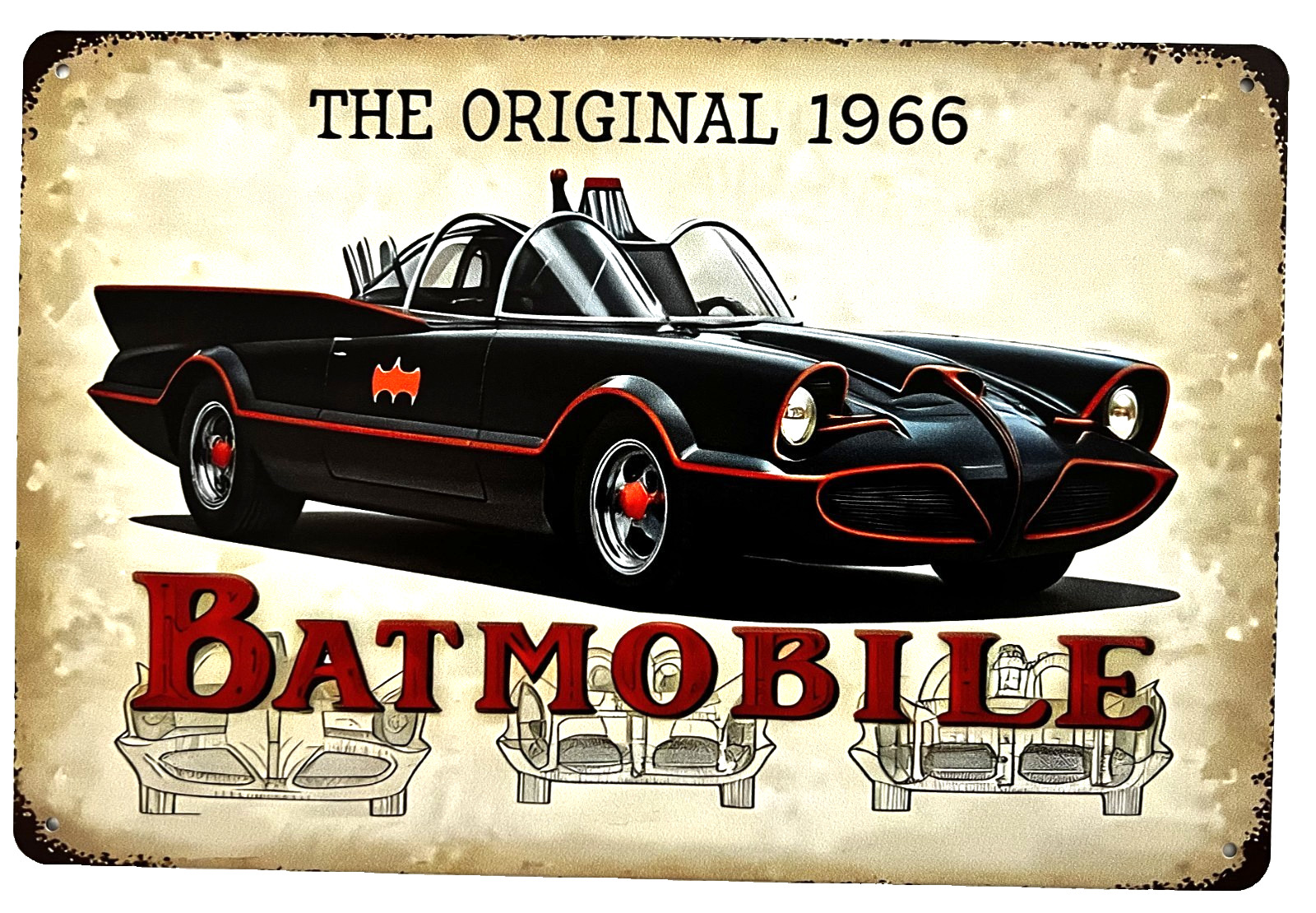 Batmobile Tin Sign (Batman Robin Dark Knight Joker Riddler Batgirl Gotham) W55 gallery