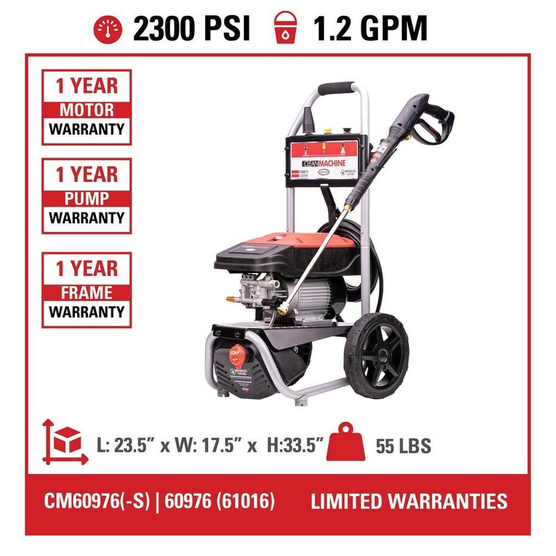 CM60976 Simpson Clean Machine 2300PSi-1.2GPM Cold Water Electric Pressure Washer gallery