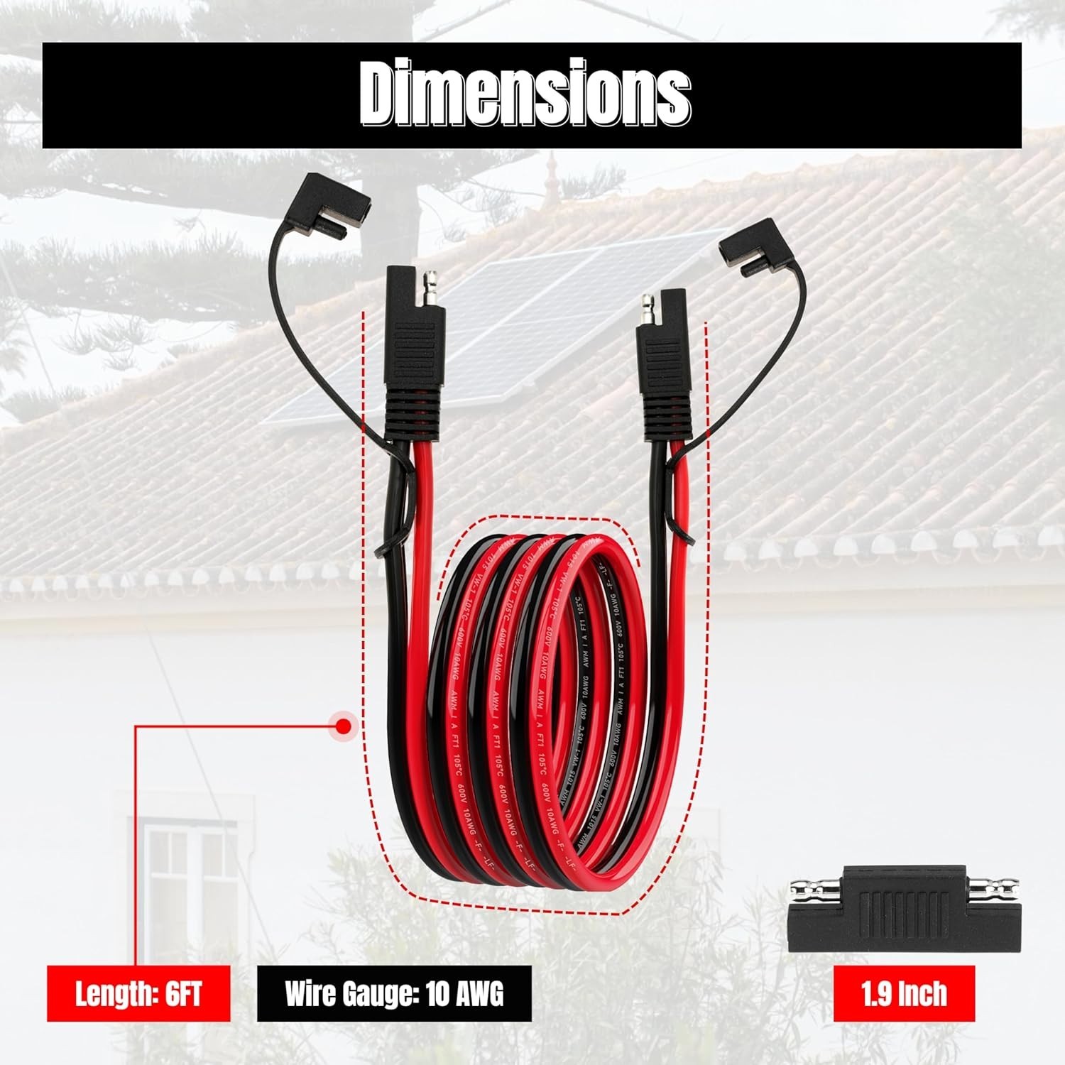 6FT 10AWG SAE Extension Cable, SAE Connector Cable Quick Disconnect gallery