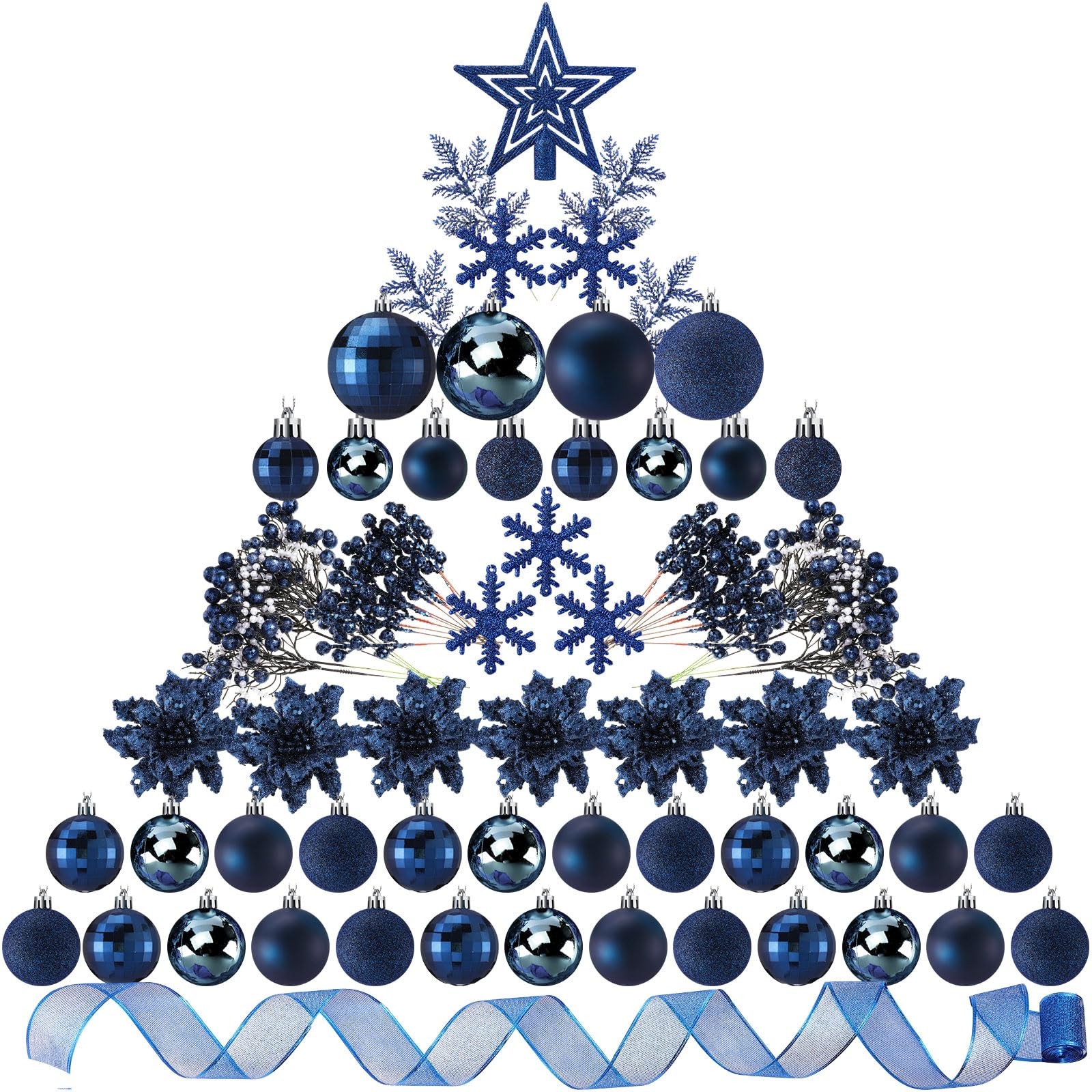 94 Pcs Christmas Tree Decorations Set, Christmas Tree Ball Ornaments Glitter ... gallery