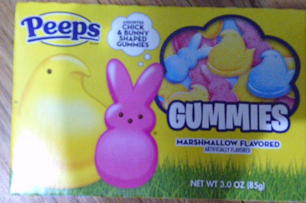 NEW Box PEEPS marshmallow flavored Bunny & Chick shaped Gummies 3 oz gallery