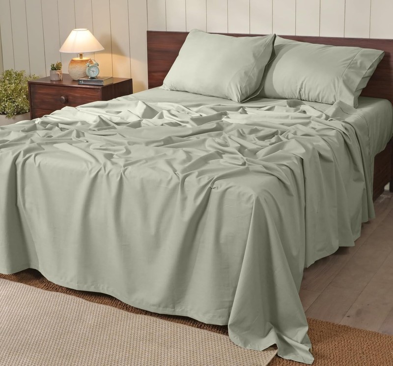 RUVANTI 100% Cotton Sheets – Soft Peached Percale, Lightweight & Breathable Cool gallery