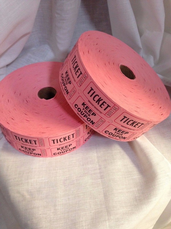 1 Case Raffle Tickets 20 Rolls 2000 Ea. 50/50 Assorted Double Stub Split the Pot gallery
