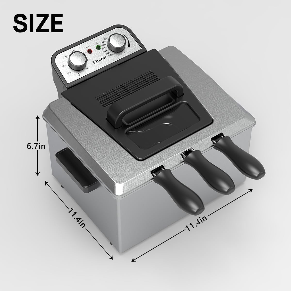 5 Liters Large Electric Deep Fryer with 3 Frying Baskets for Kitchen, Fry Fissh gallery