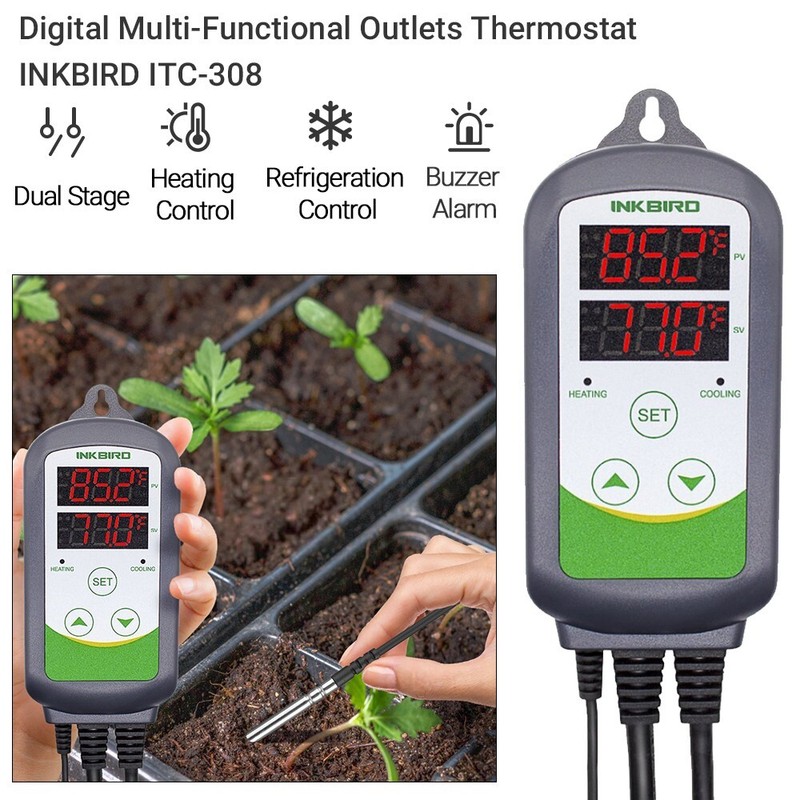 Inkbird Temperature Controller Thermostat ITC-308 Refrigerator Brewing Heating gallery