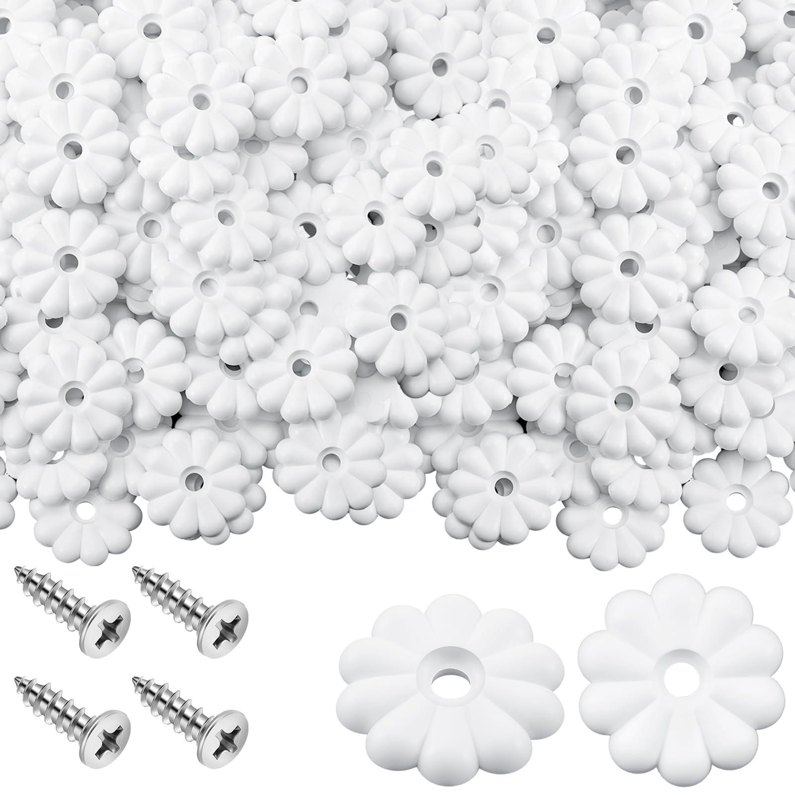 30 PCS 11/8 Inch White Decorative Rosette Washers With Screws Mobile Home RV gallery