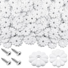 30 PCS 11/8 Inch White Decorative Rosette Washers With Screws Mobile Home RV