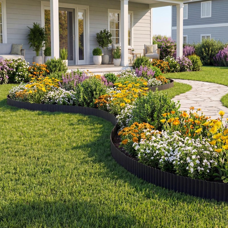 VEVOR Galvanized Steel Landscape Edging 40 ft x 12 in Metal Garden Edging gallery