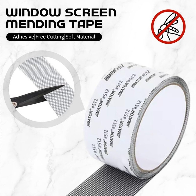 Window Screen Repair Patch Adhesive Fiberglass Mesh Hole Repair Tape 5*200cm US gallery