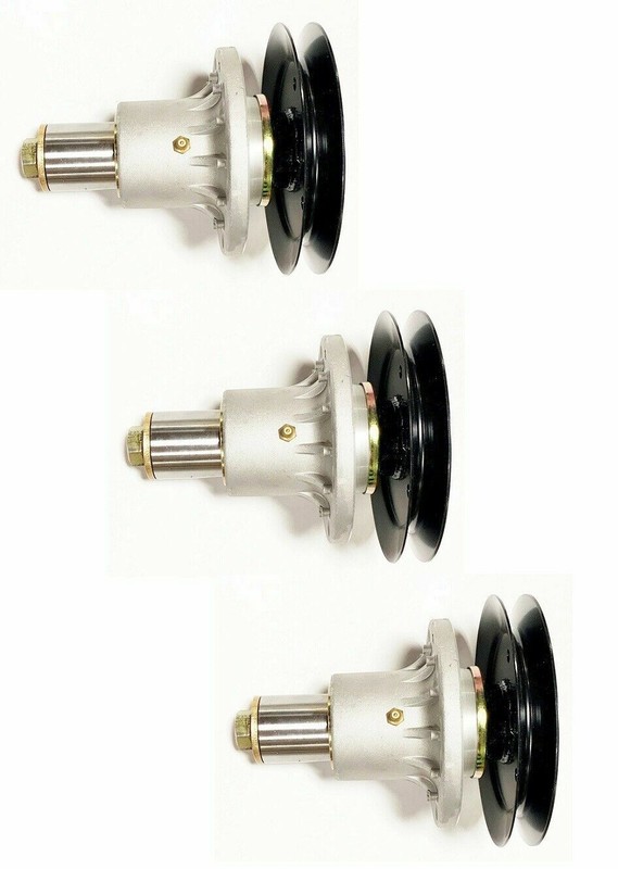 Set of 3 Spindle Assemblies w/ 6.3" Pulleys 103-1140 for Exmark 1-633010 gallery
