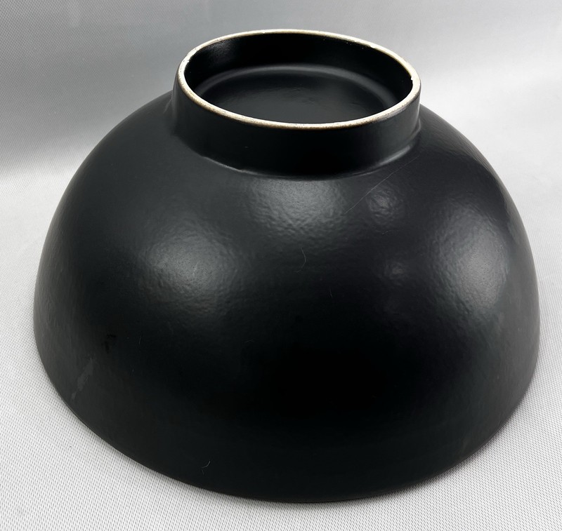 Large 16" Matte Black Ceramic Sculptural Centerpiece Bowl Modern Home Decor gallery
