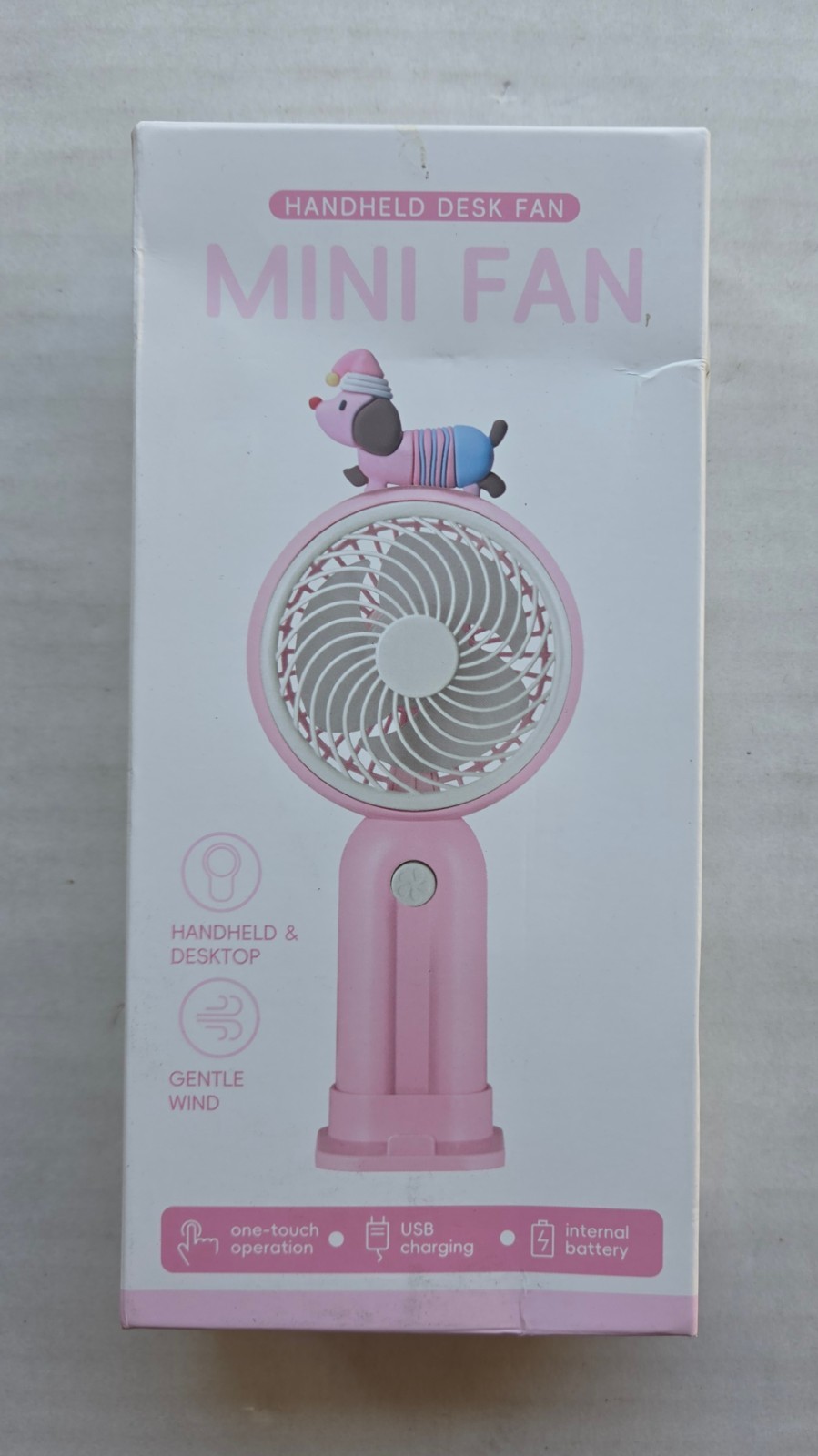 Handheld Mini Fan with Dog on Top - Handheld & Desktop - 7.0' in x 3.5' in gallery