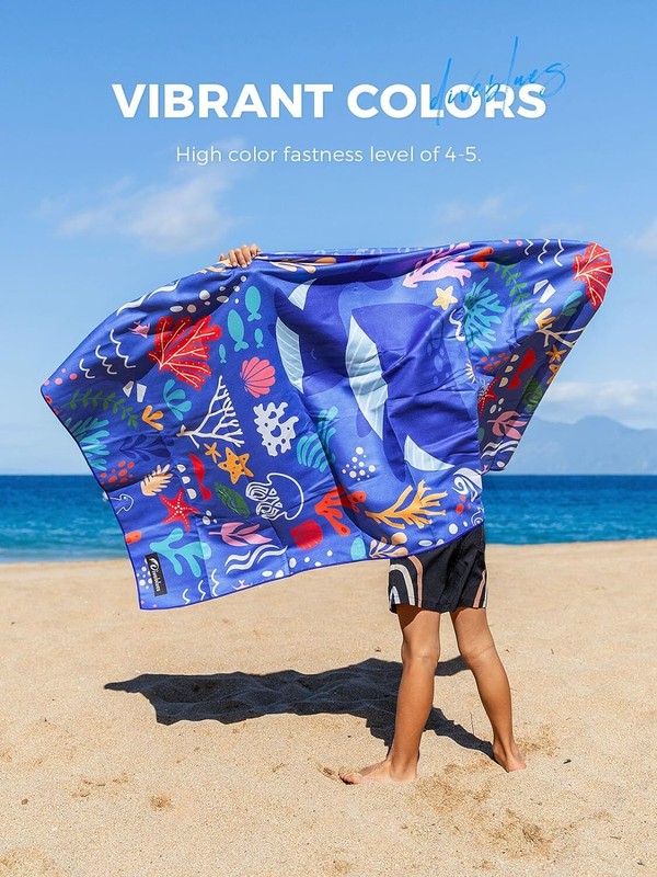 Diveblues Kids Microfiber Beach Towel 60''x30'' Sand Free Quick Dry Lightweight gallery