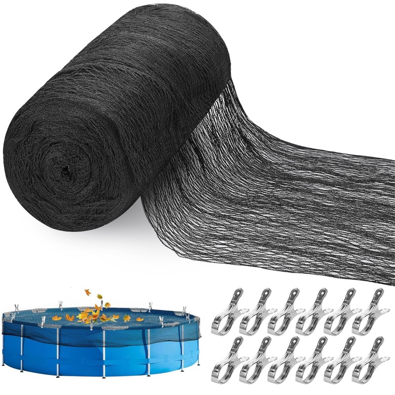 21ft Round Pool Leaf Net Cover - Safety Mesh with 12 Clips for Above Ground Pool gallery