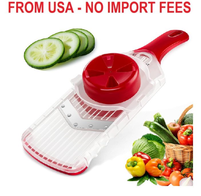 Mandoline Slicer with Hand-Held, Vegetable Slicer with Food Holder， Adjustable S gallery
