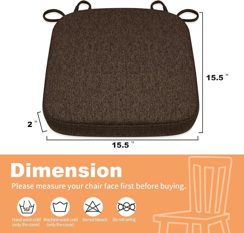 Thickened 2" Memory Foam Folding Chair Cushion 1 Pcs, Square Kitchen gallery