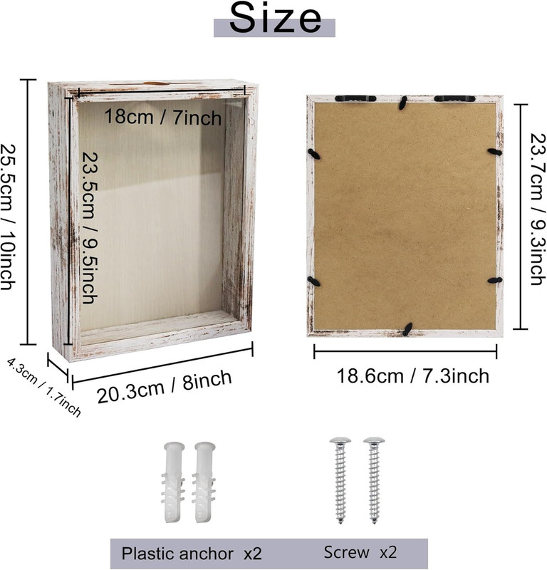Top Loading Shadow Box , Shadow Box with Slot on Top,Wood & Real Glass Display C gallery