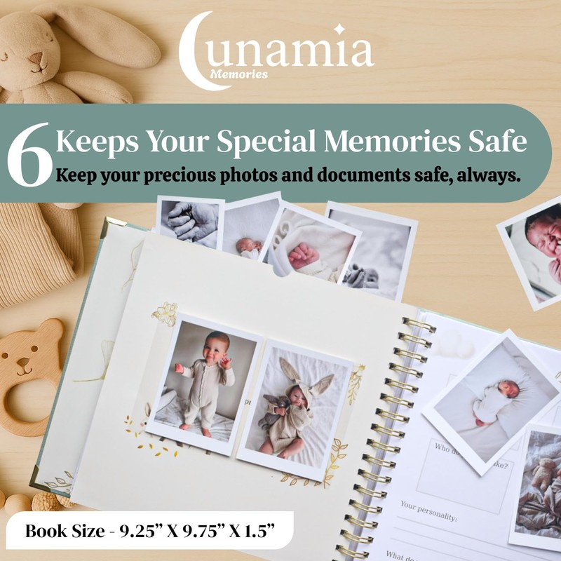 Baby Memory Book Keepsake Journal – First 5 Years Gender Neutral Newborn Ph... gallery