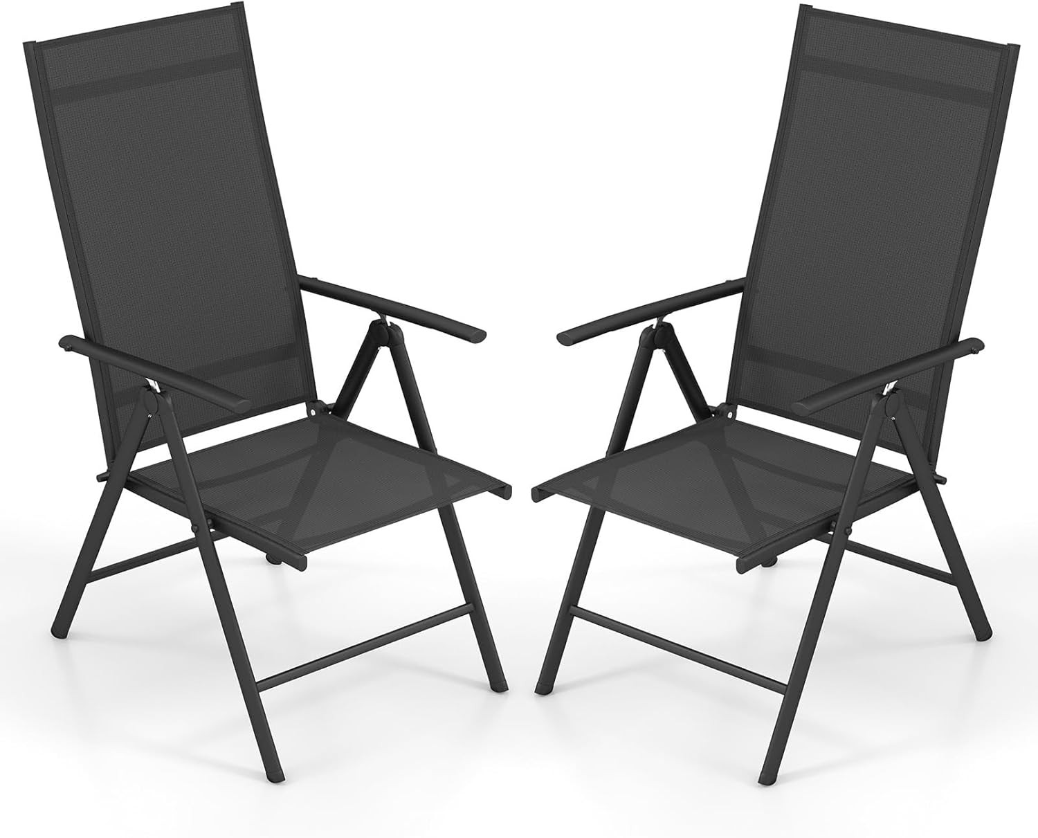 2 Pack Folding Patio Chairs, High Back Outdoor Chairs with 7-Level Adjustable Hi gallery