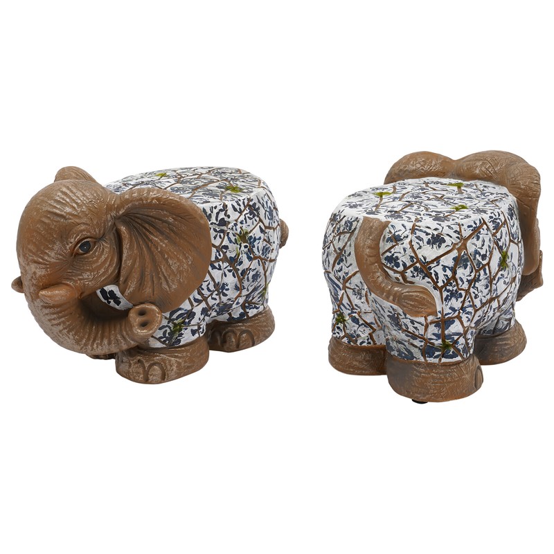 2 PCS Elephant Garden Stools Blue & White Porcelain Pattern Magnesium Oxide gallery
