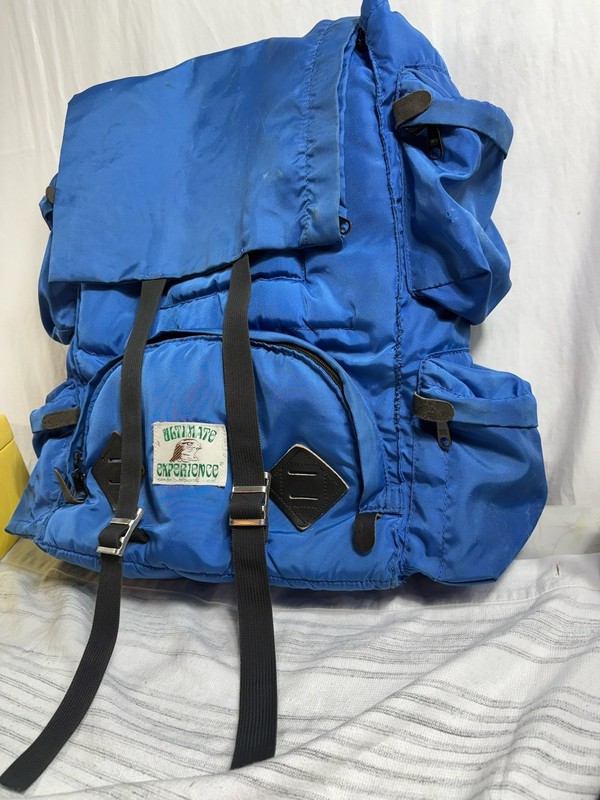 Vintage Ultimate Experience Camera Skiing Hiking Backpack Blue