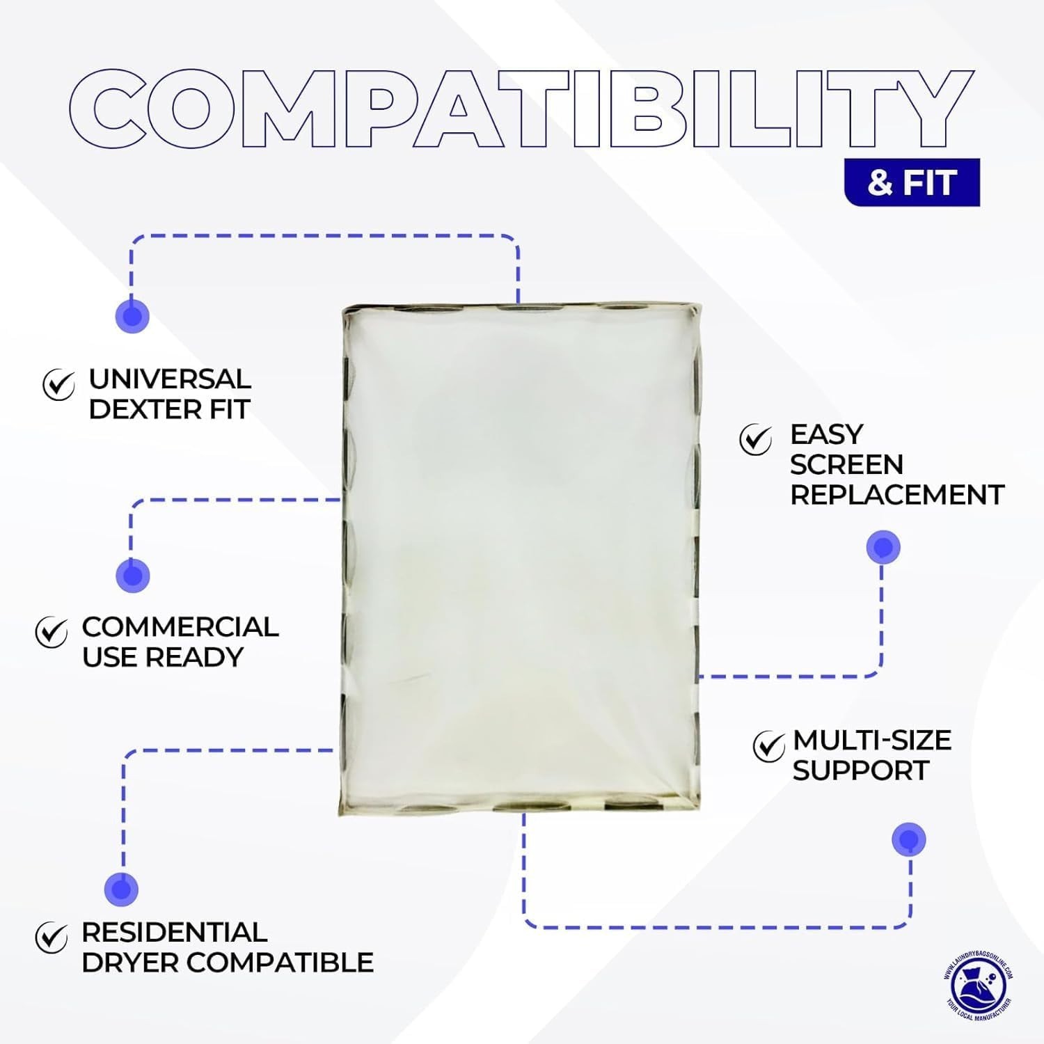 Wascomat Lint Screen Replacement for Commercial Dryers – Frameless Mesh Filter gallery