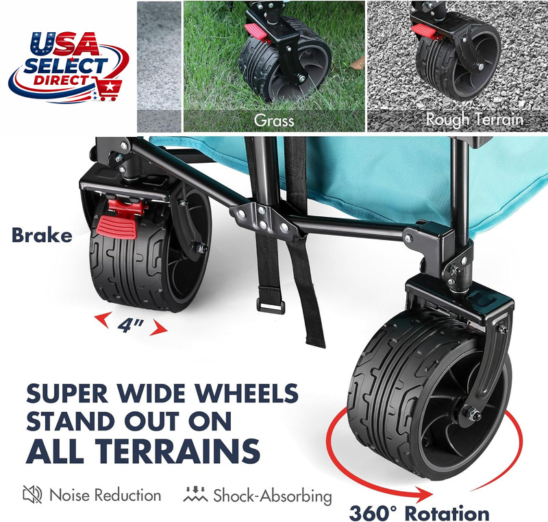 Collapsible Folding Wagon with Big Wheels, 225Lbs Capacity gallery